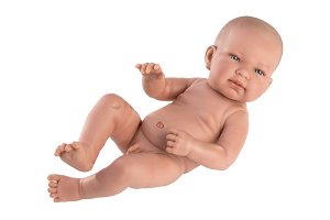 Llorens 73801 NEW BORN CHLAPEČEK - realistická panenka miminko s celovinylovým tělem - 40 cm
