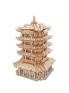 Woodcraft construction kit Woodcraft Dřevěné 3D puzzle Yellow Crane Tower