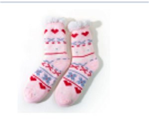 Popron Vánoční hřejivé ponožky s kožíškem - sváteční ornamenty