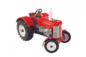 Kovap Traktor Zetor 50 Super červený na klíček kov 15cm 1:25 v krabičce Kovap