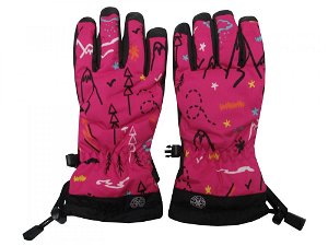 Echt Sport Dětské zimní lyžařské rukavice Echt C069 růžová - Velikost: 6-7 let