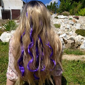 Popron Barevné příčesky do vlasů - fialové (5 ks v balení)