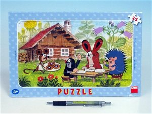 Dino Puzzle deskové Krtek na návštěvě 29,5x19cm 15 dílků