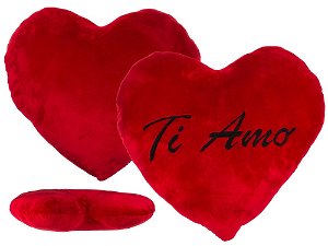 Popron XXL-Červené plyšové srdce s italským nápisem miluji tě