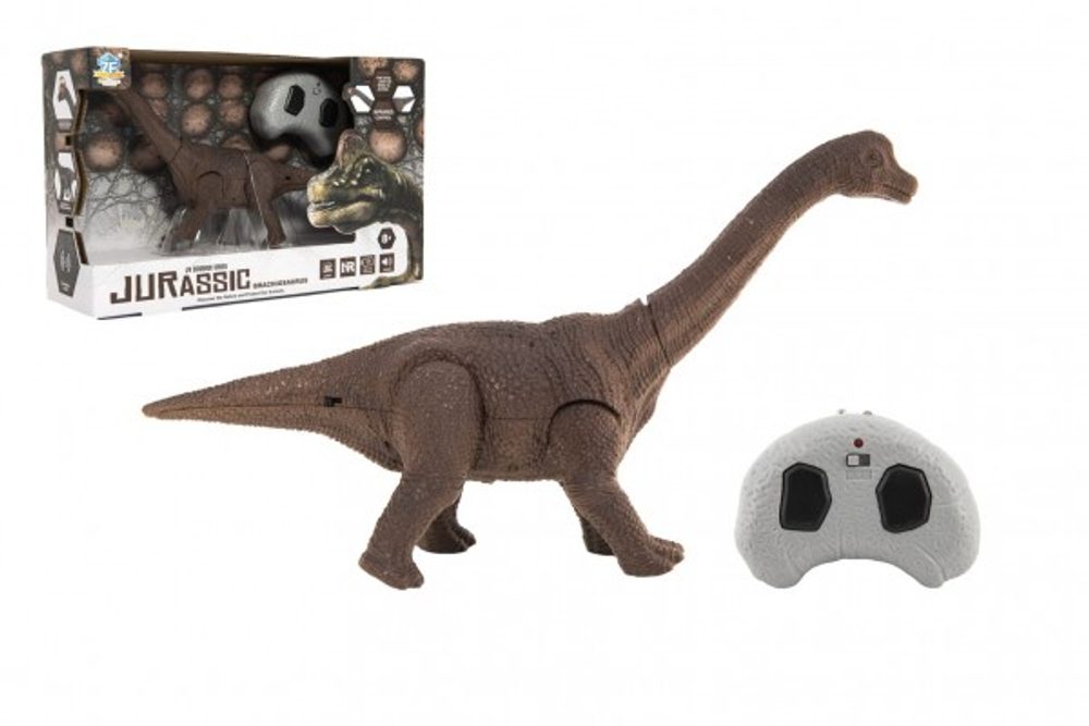 Teddies Dinosaurus na ovládání IC plast 27cm na baterie se světlem se zvukem v krabičce 33x21x10cm