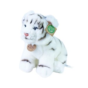 RAPPA Plyšový tygr bílý sedící 25 cm ECO-FRIENDLY