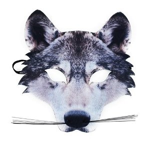 RAPPA Maska vlk s vousy dětská