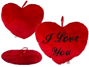 Popron Červené plyšové srdce s nápisem "I love you"