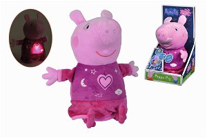 Simba Peppa Pig 2v1 plyšový spinkáček, hrající + světlo, růžový, 25 cm