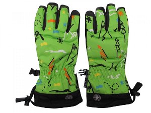 Echt Sport Dětské zimní lyžařské rukavice Echt C069 zelená - Velikost: 6-7 let