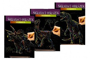 SMT Creatoys Škrabací obrázek duhový A4 dinosaurus 23x32cm 3 druhy