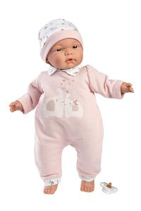 Llorens 13848 JOELLE - realistická panenka miminko s měkkým látkovým tělem - 38 cm