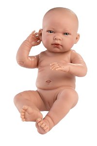 Llorens 84302 NEW BORN HOLČIČKA - realistická panenka miminko s celovinylovým tělem - 43 cm