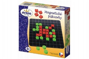 Detoa Magnetické piškvorky dřevo společenská hra v krabici 20x20x4cm