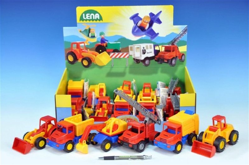 Lena Auto mini Compact stavební plast 12cm asst 3 druhů 10ks v boxu
