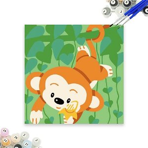 Popron Malování podle čísel pro děti - opička