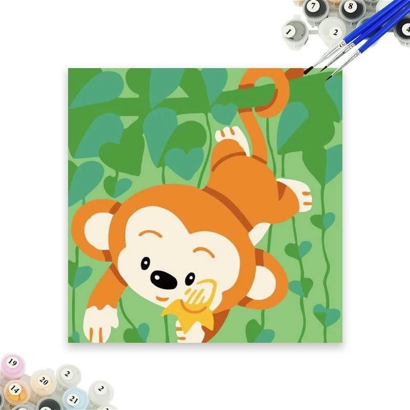 Popron Malování podle čísel pro děti - opička