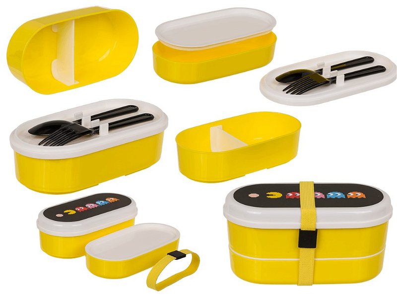 Popron Krabička na oběd, Pac-Man, včetně vidličky a lžíc