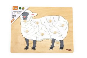 Popron Dřevěná montessori vkládačka - ovce