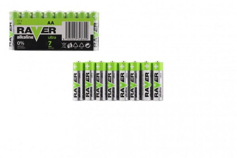 Popron Baterie RAVER LR6/AA 1,5 V alkaline ultra 8ks ve fólii