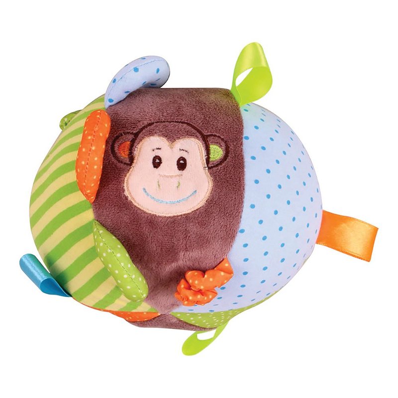 Bigjigs Toys Bigjigs Baby Textilní aktivní koule opička Cheeky