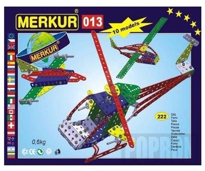 Popron Stavebnice MERKUR 013 Vrtulník 10 modelů 222 ks