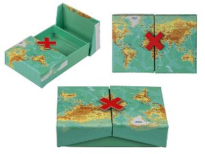 Popron Modrá krabička s překvapením, mapa světa,