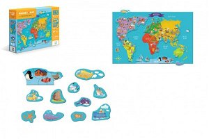 Teddies Magnetická hra Mapa světa 145ks v krabici 37,5x29,5x6,5cm