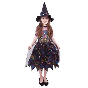RAPPA Dětský kostým čarodějnice barevná/Halloween (S) e-obal