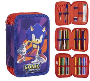 bHome Školní penál třípatrový s náplní Sonic Prime