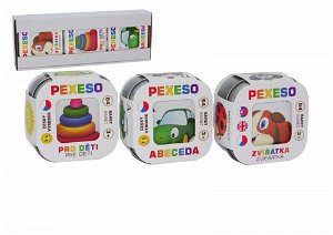 Popron Pexeso 3ks Abeceda, Zvířátka, Pro děti společenská hra v krabičce 8x21x4cm Hmaťák