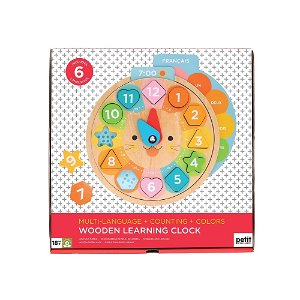 Petit Collage Učební vícejazyčné hodiny + počítání a barvy