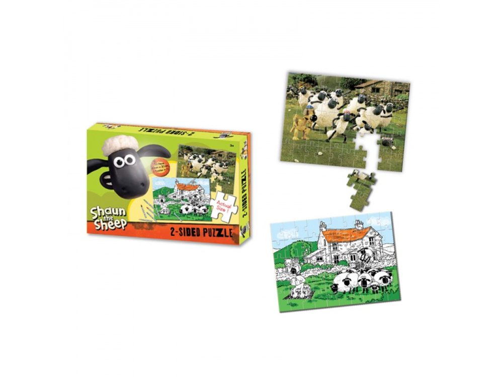 Popron Shaun the Sheep - Oboustranné puzzle s pastelkami 50ks