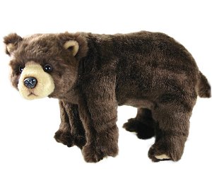 RAPPA Plyšový medvěd  hnědý stojící 40 cm ECO-FRIENDLY