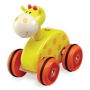 Wonderworld Dřevěné hračky - Tahací žirafa na kolečkách
