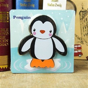 Popron Dřevěné puzzle pro nejmenší - tučňák