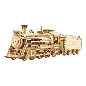 RoboTime 3D dřevěné puzzle Parní lokomotiva