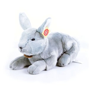 RAPPA Plyšový králík ležící 33 cm ECO-FRIENDLY