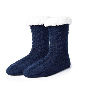 Popron Teplé pletené ponožky - modré