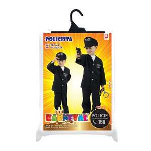 RAPPA Dětský kostým policista s čepicí - český potisk (S)