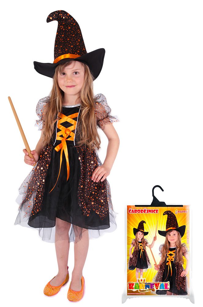 RAPPA Dětský kostým čarodejnice hvězdička (L) čarodějnice / Halloween