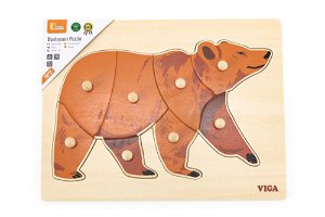Popron Dřevěná montessori vkládačka - medvěd