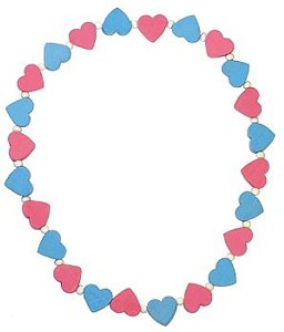 Detoa Dětský náhrdelník s růžovými a modrými srdíčky