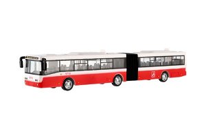 Rappa Autobus česky mluvící plast 36cm červený zpětný chod na bat. se světem se zvukem v krab. 40x10x7,5cm