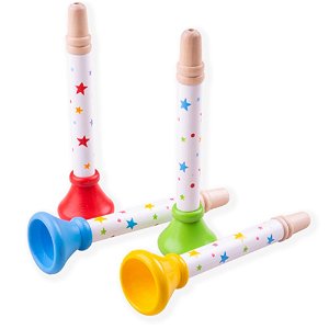Bigjigs Toys Trumpetka hvězdičky 1 ks červená