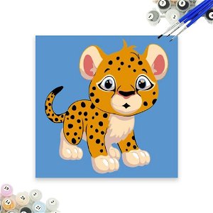 Popron Malování podle čísel pro děti - leopard