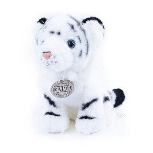 RAPPA Plyšový tygr bílý sedící 18 cm ECO-FRIENDLY