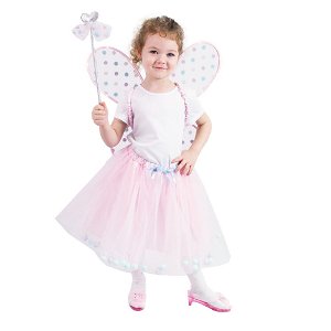 RAPPA Dětský kostým tutu sukně růžová víla se svítícími křídly e-obal