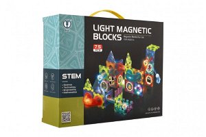 Teddies Kuličková dráha magnetická plast 75ks 8 kuliček + doplňky na baterie se světlem v krabici 31x25x8cm