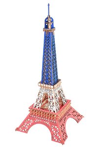 Woodcraft construction kit Woodcraft Dřevěné 3D puzzle Eiffelova věž v barvách Francie